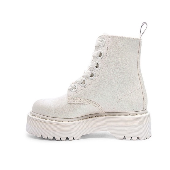 molly glitter doc martens white